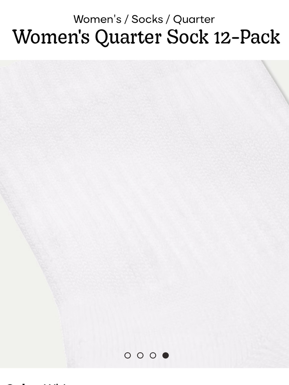 Bombas Women's Quarter Sock 12-Pack (Color: White, Size: S) - Picture 4 of 6
